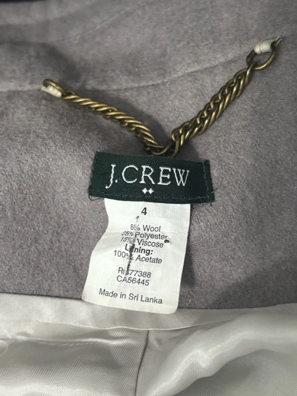 J.Crew Womens Lady Day Coat Size 4 Wool Blend Jacket Gray Knee Length EUC - Picture 11 of 13